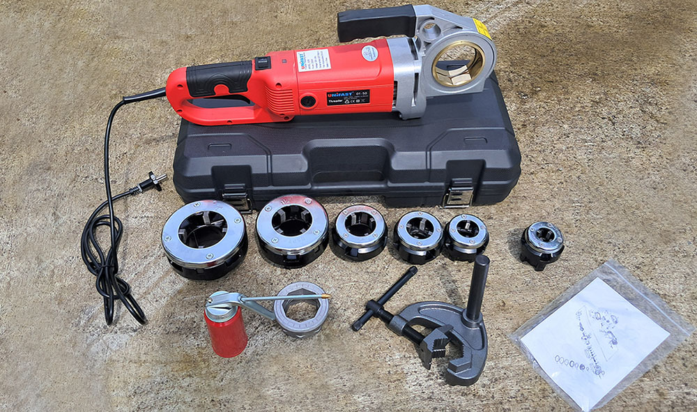 Máy Làm Ren Ống Cầm Tay Unifast SD50 – Ren 1/2"–2" (Ø21–60mm), 2300W, 24rpm