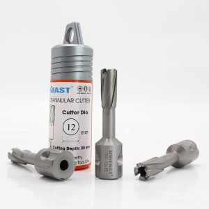 Mũi Khoét Lỗ Máy Khoan Từ Unifast TCT 12×35 – Ø12mm, Thép & Inox, Weldon 19mm