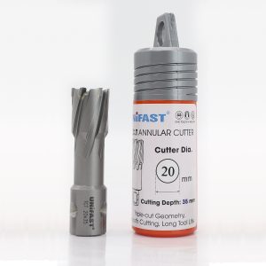 Mũi Khoét Lỗ Máy Khoan Từ Unifast TCT 20×35 – Ø20mm, Thép & Inox, Weldon 19mm
