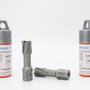 Mũi Khoét Lỗ Máy Khoan Từ Unifast TCT 18×35 – Ø17mm, Thép & Inox, Weldon 19mm
