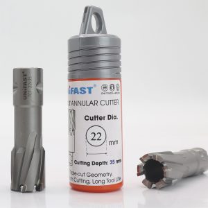 Mũi Khoét Lỗ Máy Khoan Từ Unifast TCT 22×35 – Ø22mm, Thép & Inox, Weldon 19mm